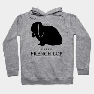 French Lop Rabbit Black Silhouette Hoodie